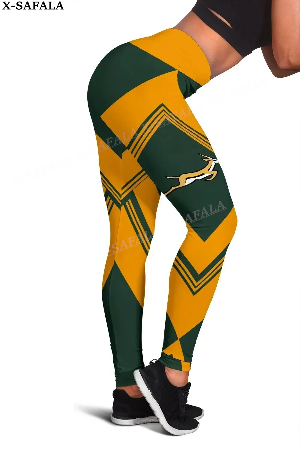 South Africa Springboks Coat Of Arms Leggings 3D Print Women Yoga Girl Stretch GYM Slim High Waist Legging Summer Sports-4