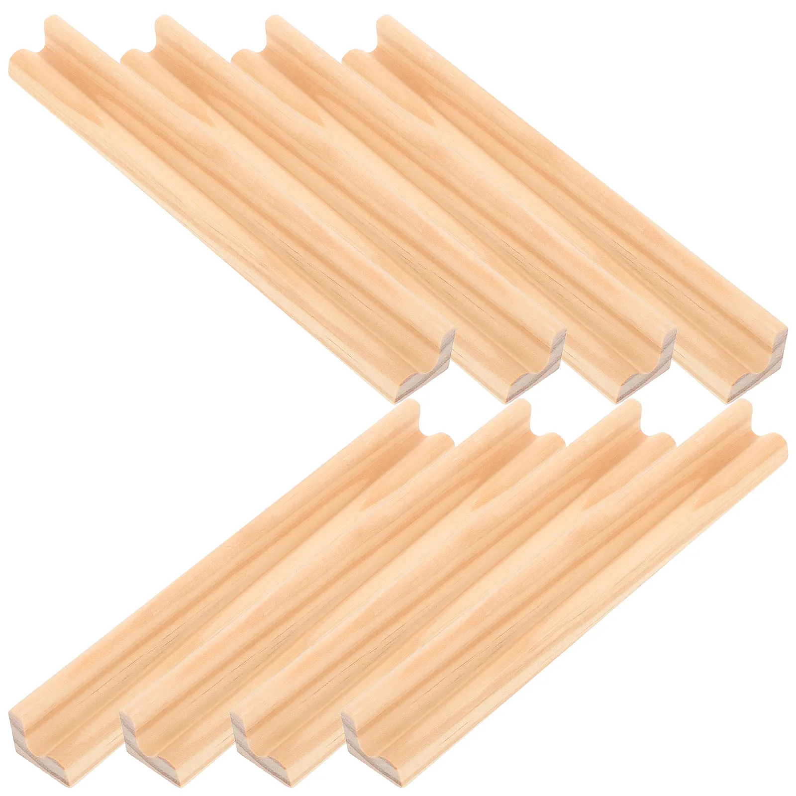 8pcs Wooden Domino Rack Tray Holders Organizer For Board Game Accessories Multi-Function Display Stand For Cards Tiles Alphabet