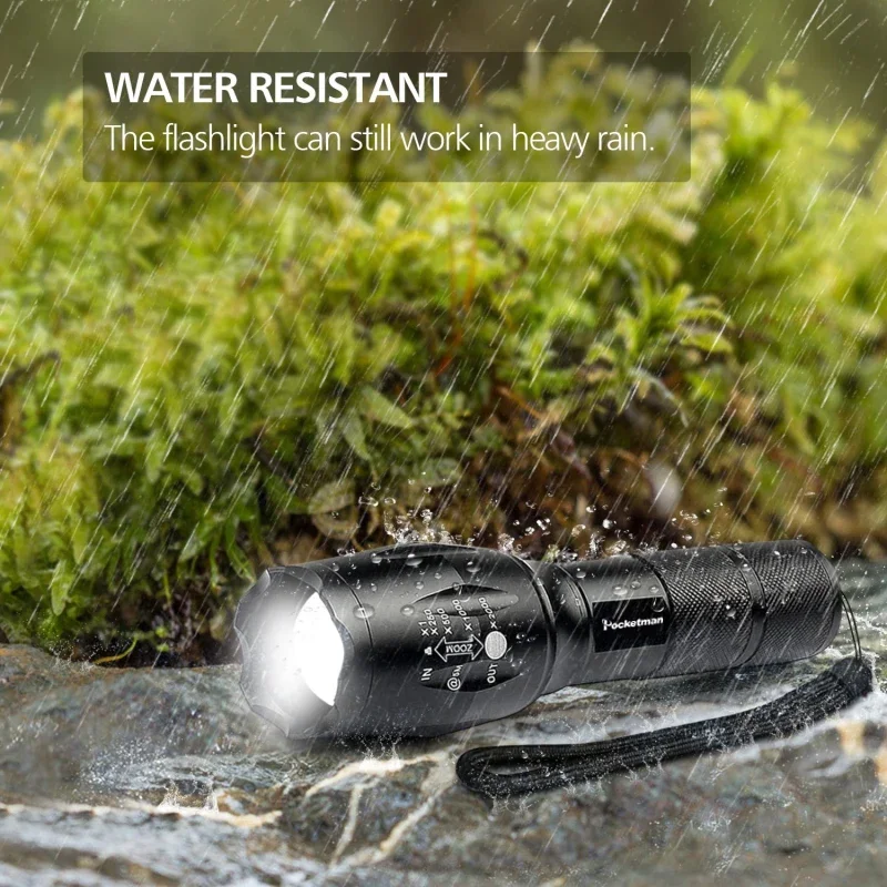 Led flashlight Ultra Bright torch L2/V6 Camping light 5 switch Modes Zoomable Bicycle Light use 18650 battery