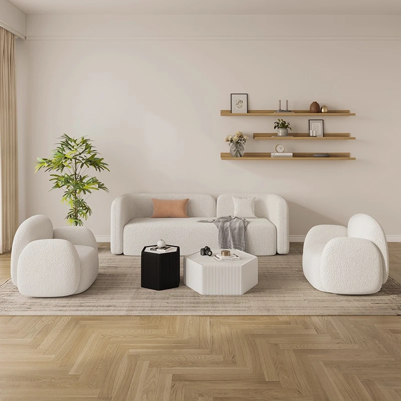 

※a Tea Table Set for Small Apartment Living Room Modern Adjustable 6-Sided Cream Wind Coffee Table