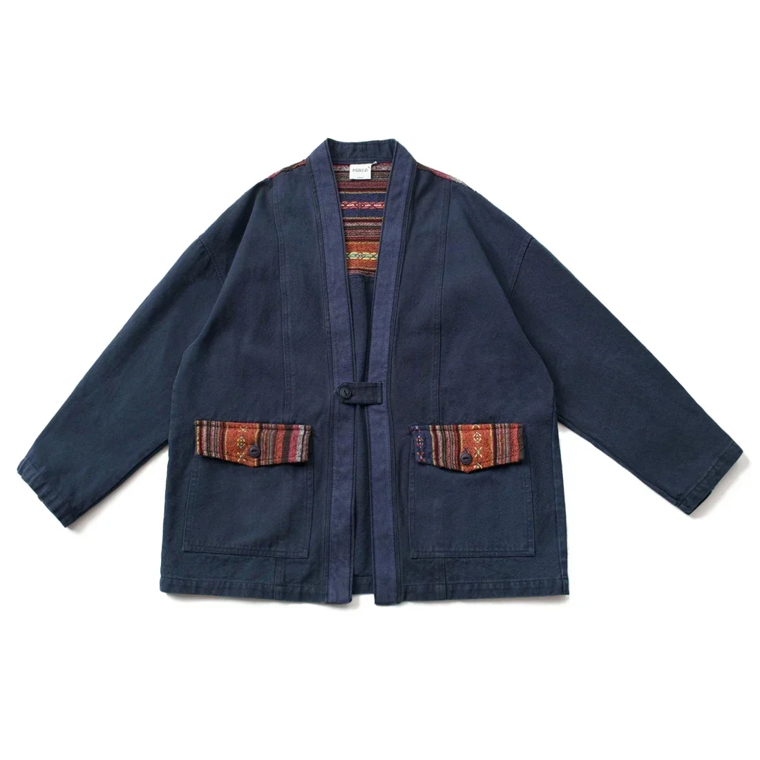 Japanese Retro Washed Old Coats with Ethnic Style Fabric Splicing Daopao Men's and Women's Jackets Spring Autumn