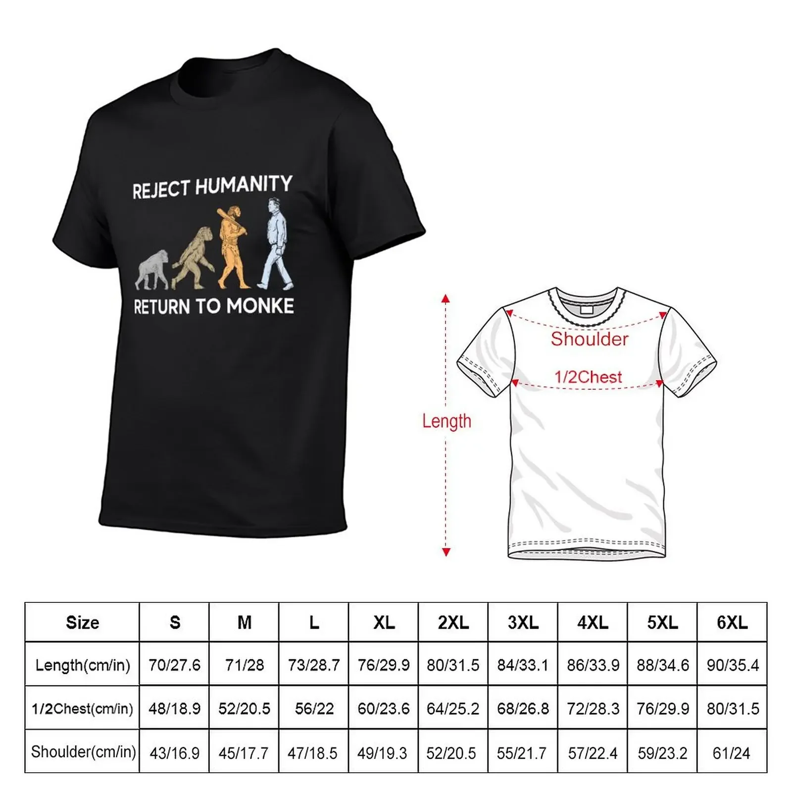 Reject Humanity Return to Monke T-Shirt Luxury man heavyweights t shirts men