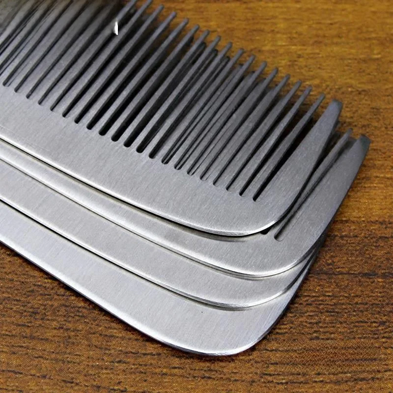 Thickened Titanium Steel Comb Professional Hairdressing Iron Stainless Steel Hair Styling Comb for Men New Model Massage Comb