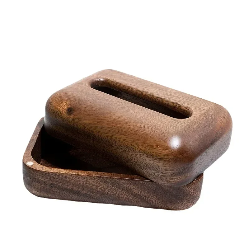 

Walnut Tissue Boxes Creative Napkin Holder Minimalism Tissue Case for Living Room Luxury Elegant Organizer Box Table Top Items