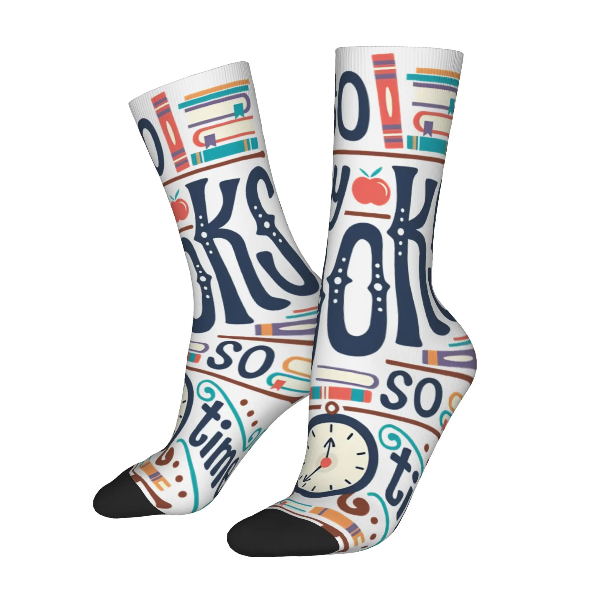 So many books so little time  Theme Design Socks Outfits for Women Cozy Stockings