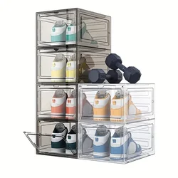 1pcs Hard Shell Transparent Acrylic Shoe Box Foldable Shoe Rack Dustproof Plastic Anti-oxidation Storage Shoe Box Shoe Organizer