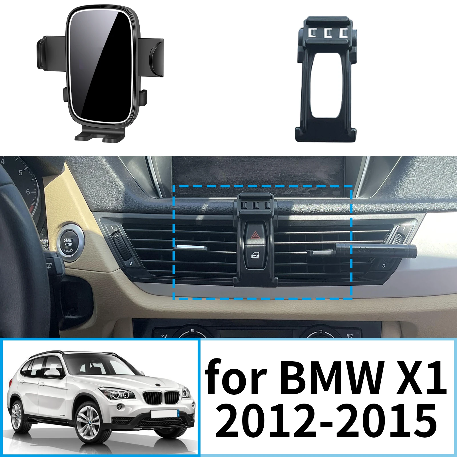 

fit for BMW X1 E84 2012 2013 2014 2015 ​​Stable Clip-On Phone Holder​​ Mount Screen Base No Vibration​ Car accessoires