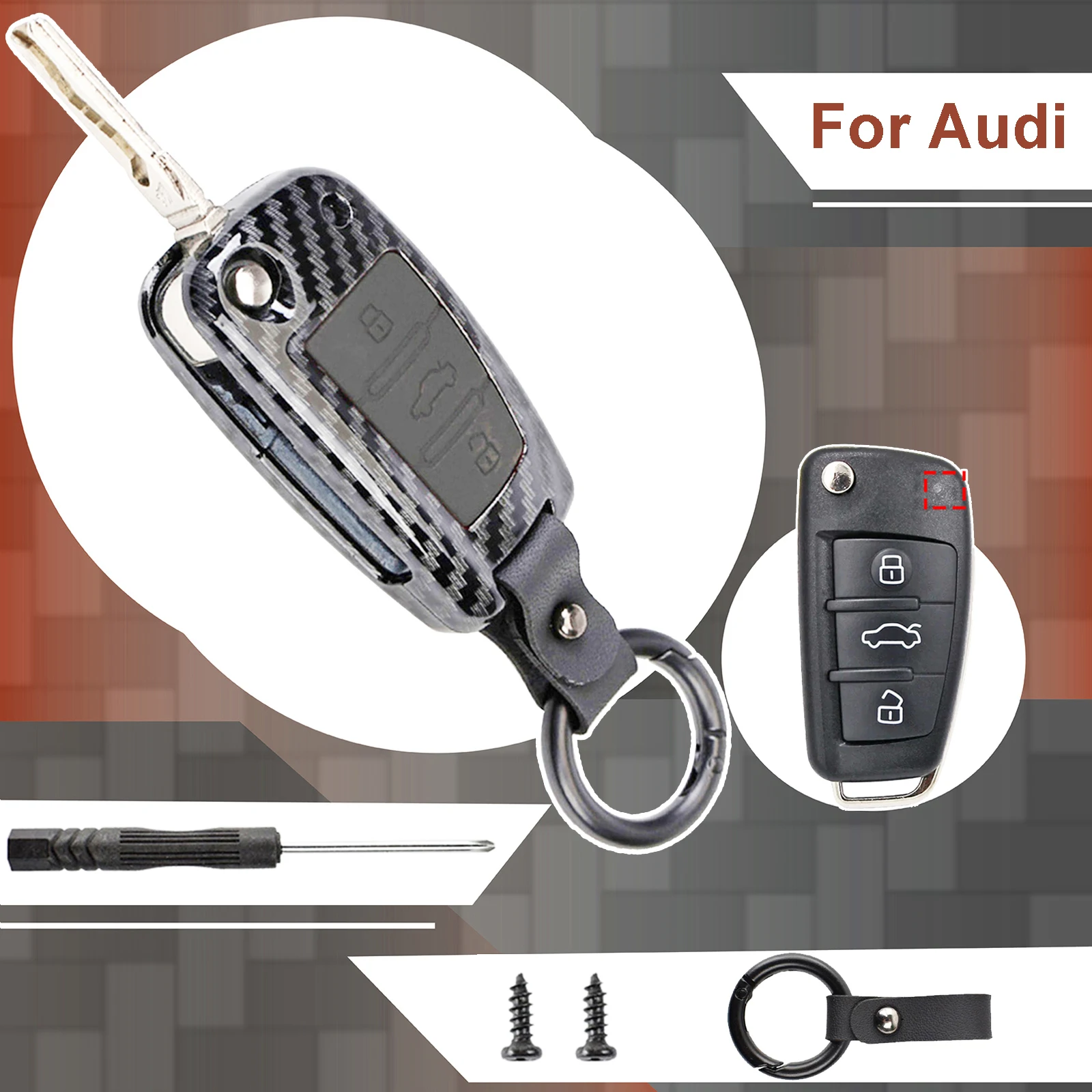 Car Flip Remote Key Case Cover Shell 3 Button For Audi A3 A4 A6 Q7 S6 TT Quattro TT A4 A6 A8 2006-2013 Remote Key Holder Protect
