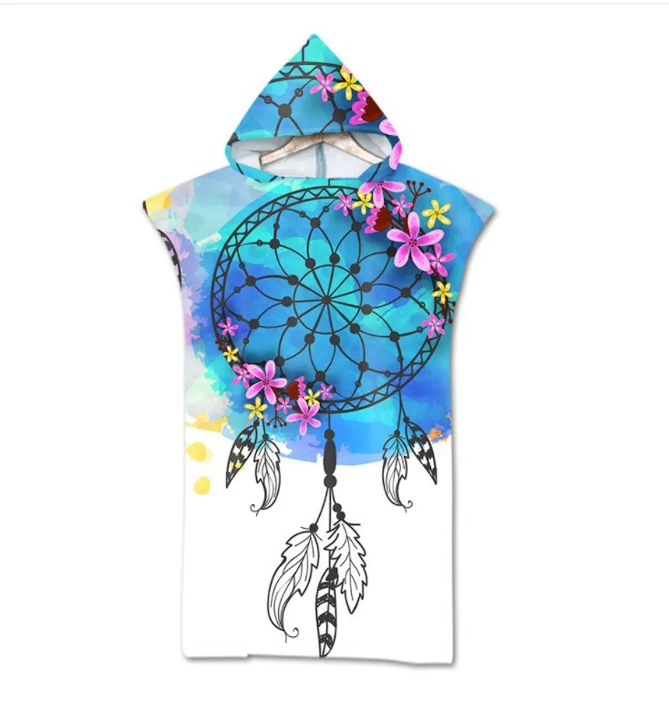 

Пляжная накидка-пончо, пляжный сменный халат, банный халат с капюшоном и принтом, Женское пальто, Пляжная Праздничная накидка для отдыха, летняя женская накидка P1