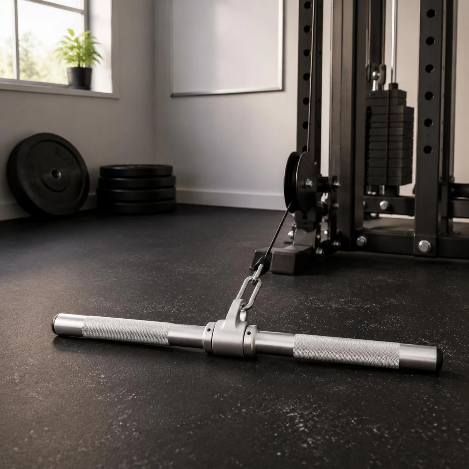 Lat Pulldown Bar Rust-Resistant Lat Pull down Handle Straight Bar Attachment 480 Mm Length Exercise Gear Hollow Hollow Center