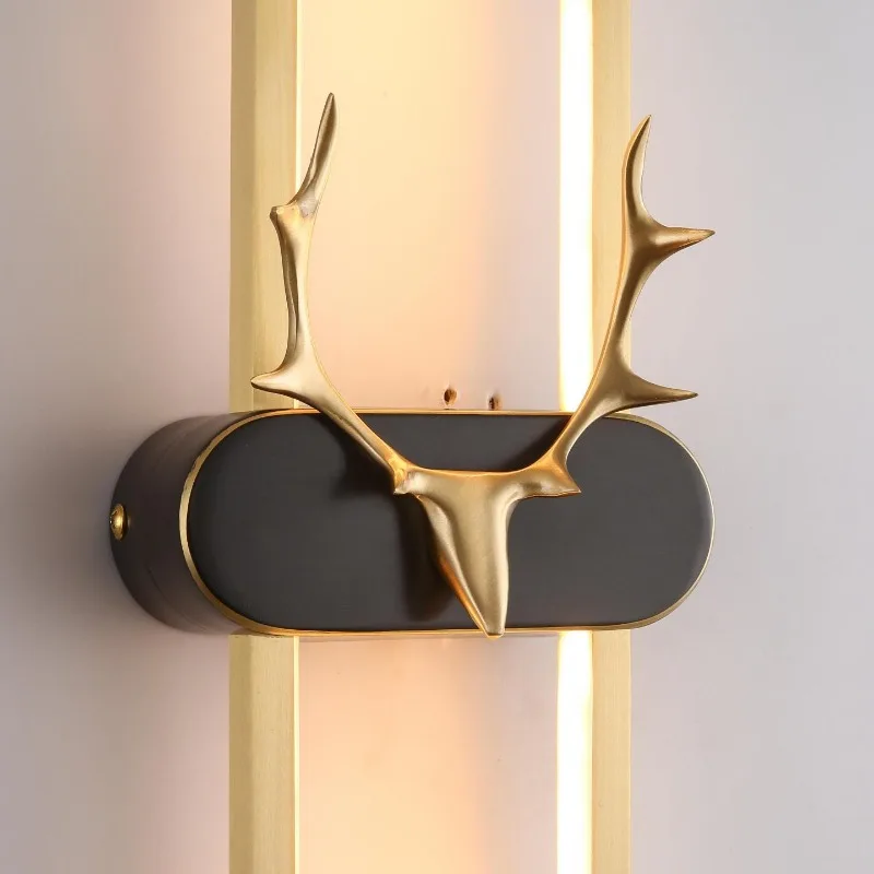 الحديثة الحد الأدنى النحاس مصابيح الحائط الممر المدخل بهو أضواء الشمال الدرج غرفة نوم اللوح الأمامي خلفية وحدة إضاءة LED جداريّة الشمعدانات #6