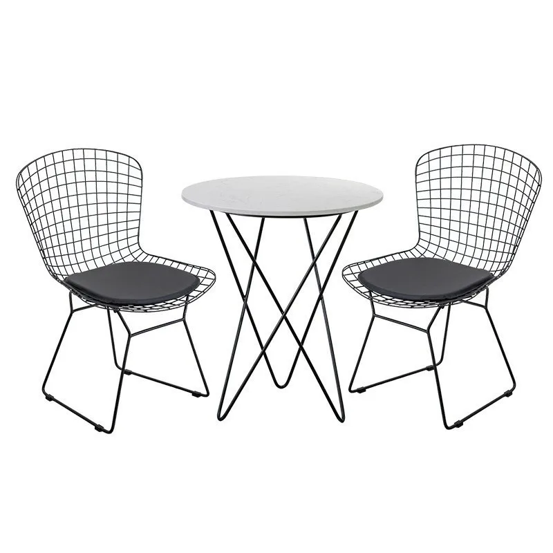 Grid chair, hollow gold dining chair, wrought iron dressing stool