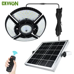 136LED Solar Lighting For Garden Outdoor Super Bright 4 Leaf Chandelier Foldable Garage Light Motion Sensor Solar Shed Light