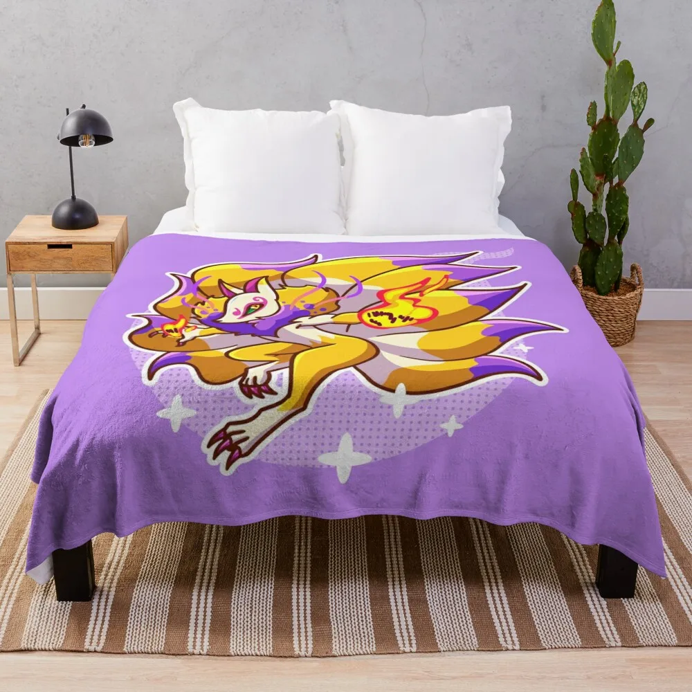 Kyubi Throw Blanket Sofa bed plaid blankets ands Furrys Blankets