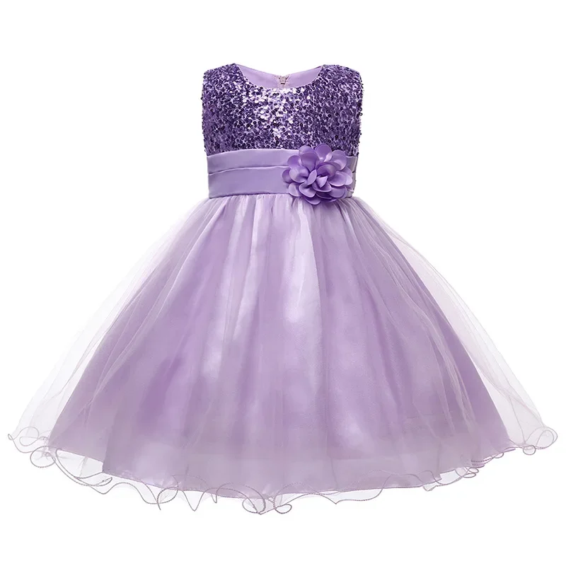 Mädchen flauschiges Kleid Weihnachten Mesh Prinzessin Kinder kleidung Kinder kleid a-Linie knöchel lange einfache Blumen mädchen Kleider