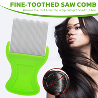 Stainless Steel Kids Lice Comb Wash hair brush Extra Fine Teeth for Lice and Nits Removal, Anti Headlice Nit Free Hair Tool
