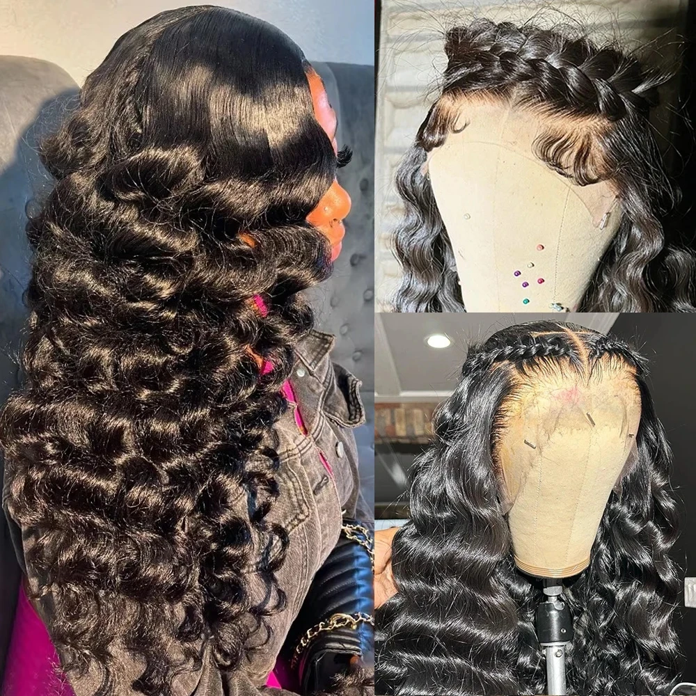 

Loose Deep Wave 13x4 360 HD Lace Front Wigs 32 Inch 100% Human Hair 200 Density Brazilian Curly 5x5 Lace Closure Wig Preplucked