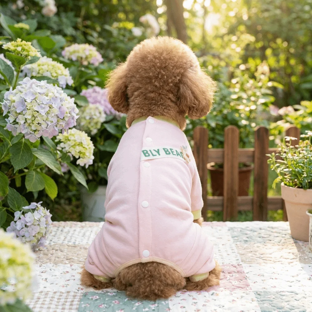 Elastic Dog Four-Legged Clothes Soft Long Sleeves Dog Recovery Suit Color Blocked Anti-licking Pet Belly Cover Belly Protection