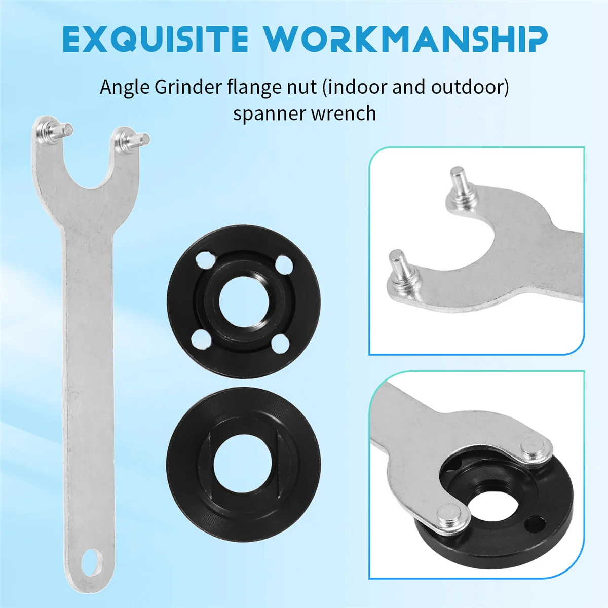 Grinder Flange Angle Wrench Spanner Metal Lock Nut for Dewalt Makita 193465-4 Bosch Black & Decker Ryobi 4.5 inch 5 inch F