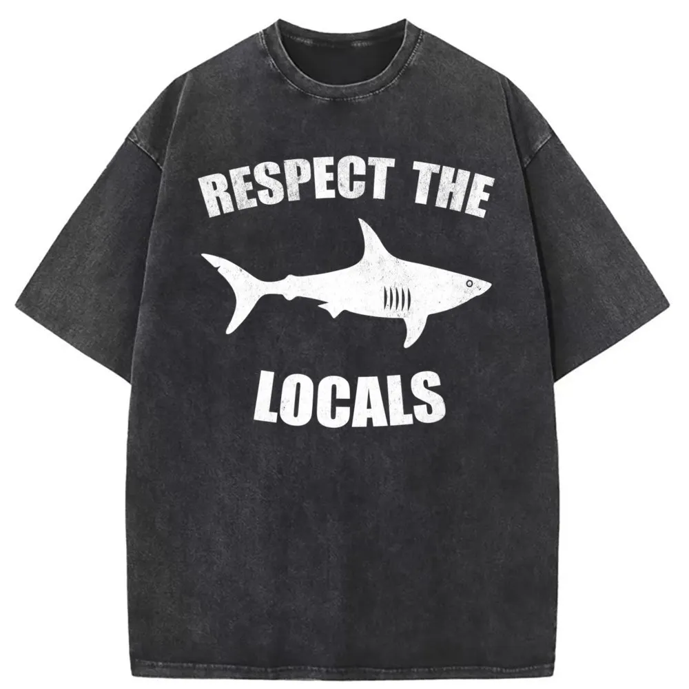 

Printing RESPECT THE LOCALS Shark T Shirt For Men Cheap Labor Day Long Sleeve Sweatshirts New Fashion Funny Tee Shirt