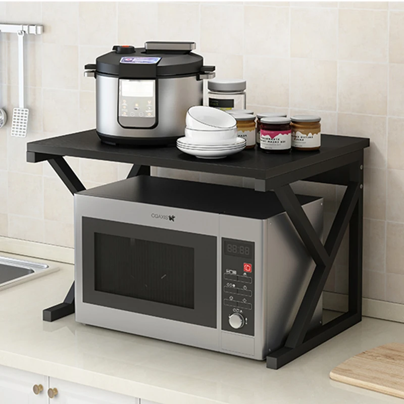 Storage Rack for the Oven and Microwave Oven Rack Stand Shelf Kitchen Furnitures Multifunctional Black 35cm Single Cabinet Home