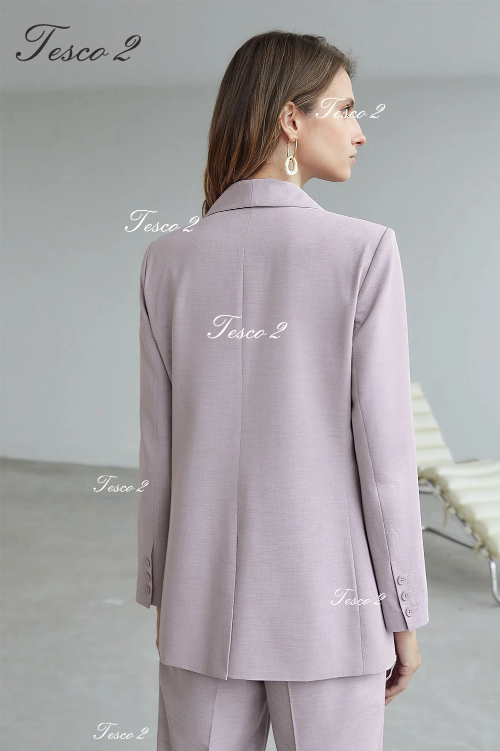 Lilac Colour Women\'s Suit Chic And Elegant Woman Suit For 2 Piece Jacket Blazer Pants Casual Daily Suit For Spring Autumn