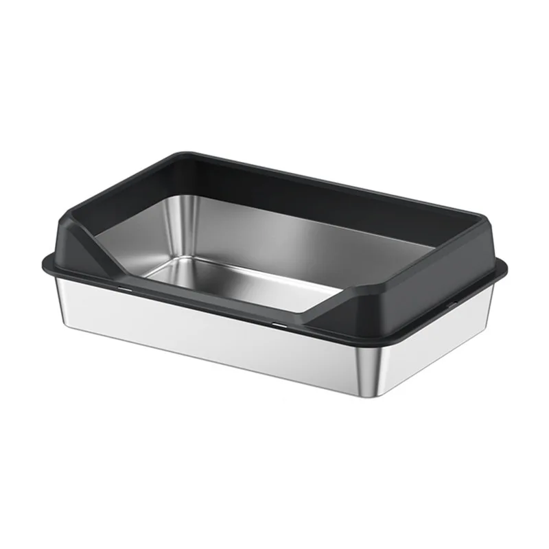 

oversized stainless steel cat litter box, giant semi-enclosed cat toilet