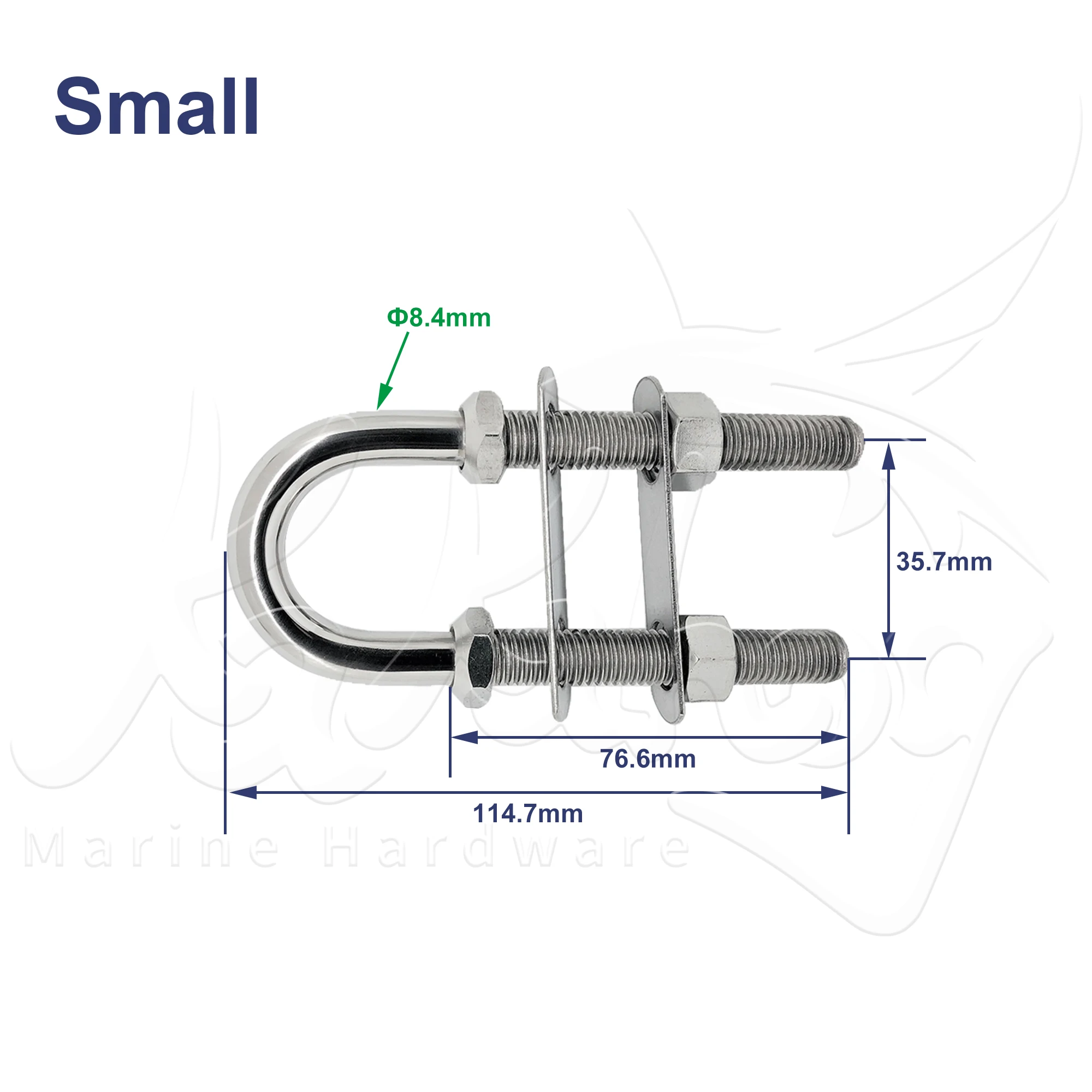 Marine Grade Stainless Steel 304 Bow Eye U-Bolt Marine Hardware Yacht Accessory