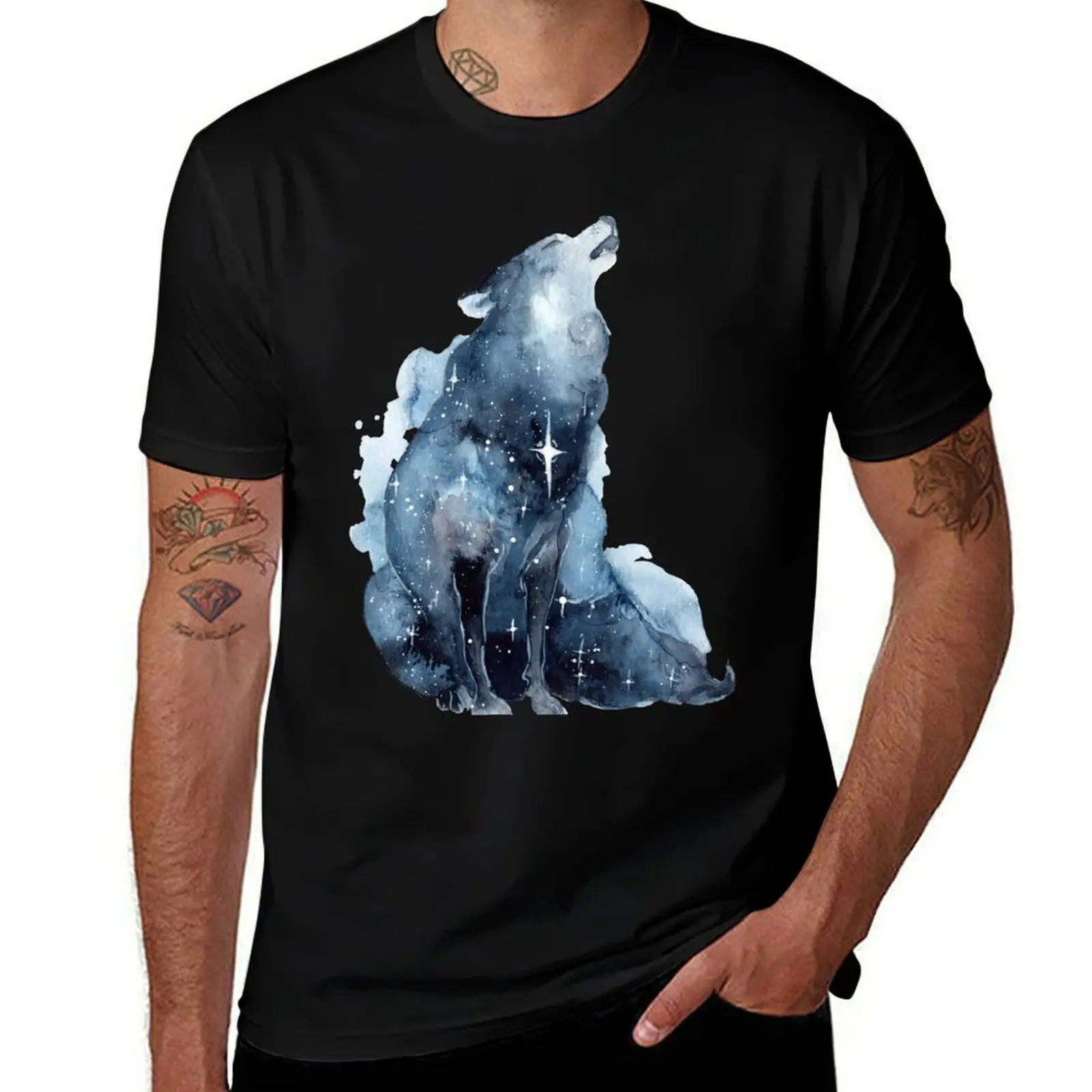 

anime man t Galaxy quality white T-Shirt high man Wolf for shirts pack Howling man shirts brand for t t luxury shirts
