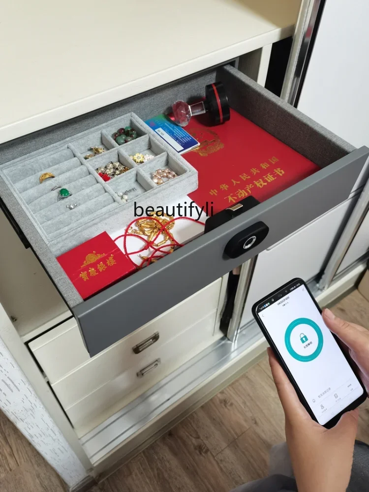 Bluetooth Fingerprint Password Drawer Safe Small Office Home Wardrobe Hidden Safe