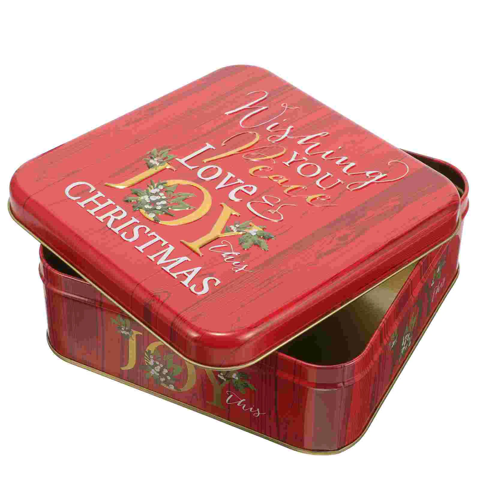 

Cookie Tin Candy Storage Holder Christmas Tins Biscuit Containers With Lid Sugar Case Tinplate Cookies