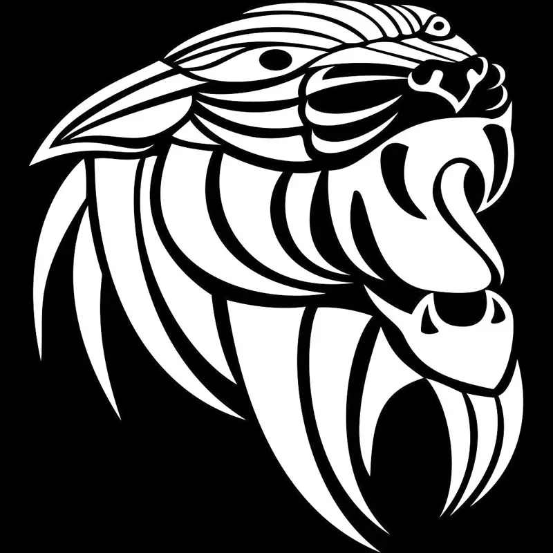 

Tiger Rotating Face Fashion Decals High Quality Car Window Decoration Personality Pvc Waterproof Decals Black/white, 16cm*14cm
