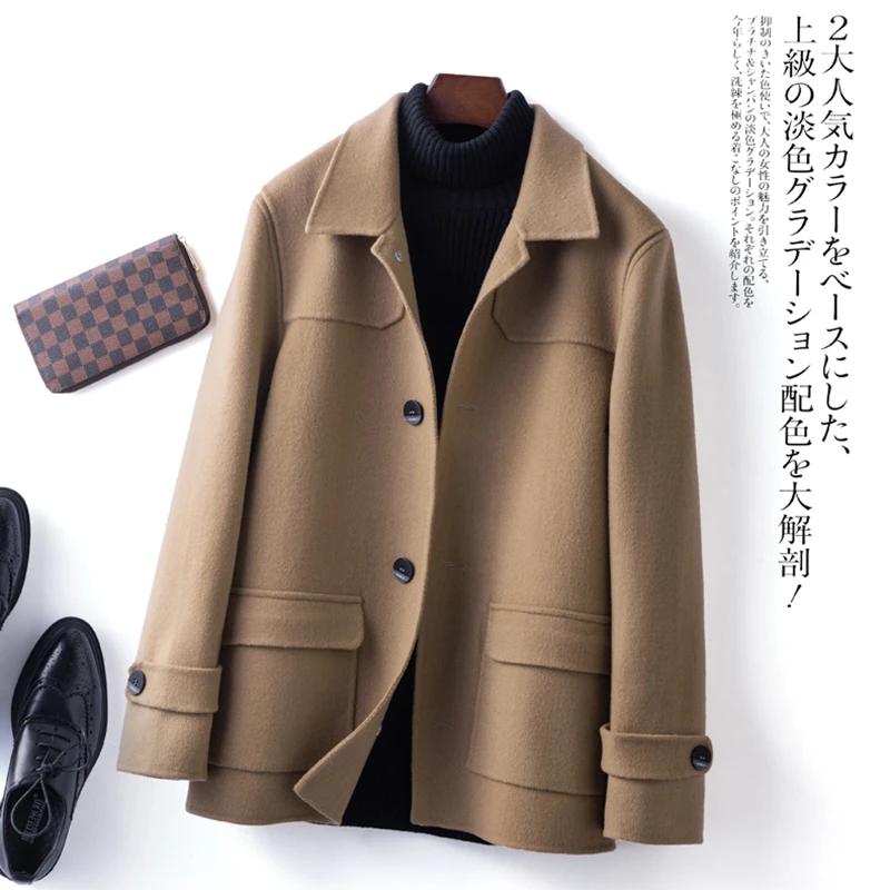 CAIXINGLE 2024 Autumn and Winter New Men's Jacket Coat 100% Pure Wool Woolen Coat Cool and Wild Casual Business Men's Top