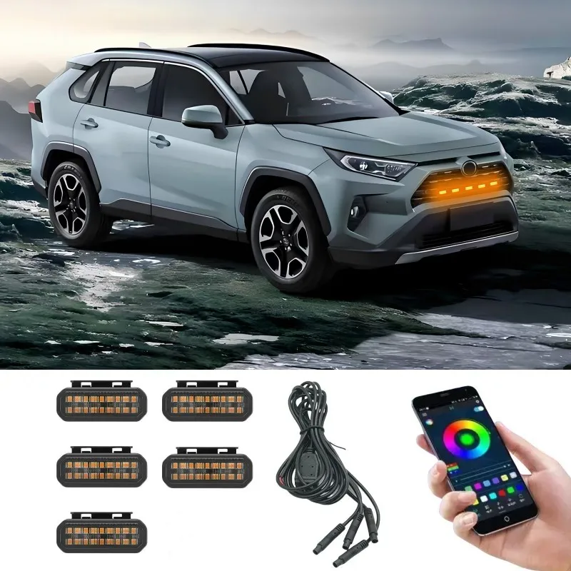 

18LED Front Grille Light For Toyota RAV4 Car Daytime Running Light Wheel Eyebrow Lamp 12V