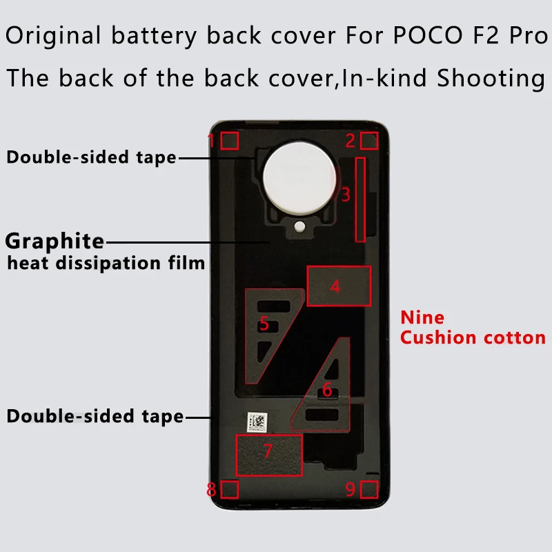 For PO F2 Pro New Tempered Glass Battery Back Cover For POCOPHONE F2 Pro Phone Housing Case Replacement