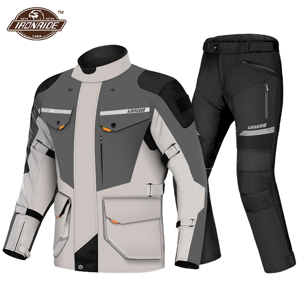 LYSCHY Motorcycle Jacket Summer Moto Suit Motorbike Riding Jacket Motocross Jacket Breathable Waterproof Motorcycle Protection