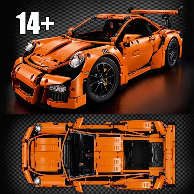 

2704Pcs In Stock Model Compatible 42056 Orange Sports Car Building Blocks Engineering Educational Toy Model Gifts For Friends