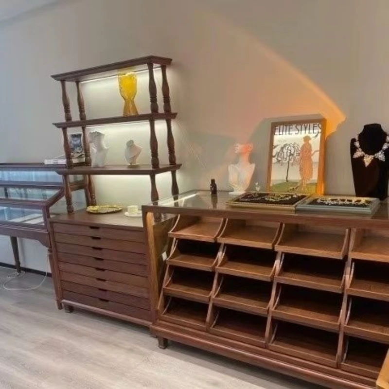 

Glass display case New trinket display case Wooden shoe bag shelf Homestay atmosphere