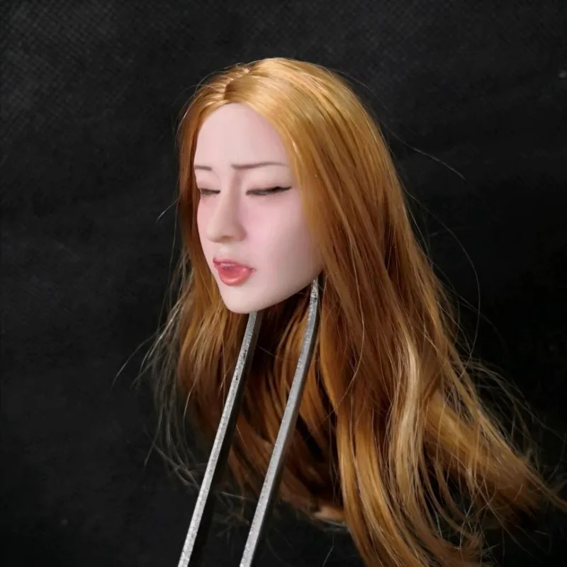 หัวตุ๊กตาผู้หญิงขนาด 1/6 สำหรับปลูกผม แกะสลักใบหน้าขณะนอนหลับ สำหรับตุ๊กตาขนาด 12 นิ้ว ผิวคล้ำ