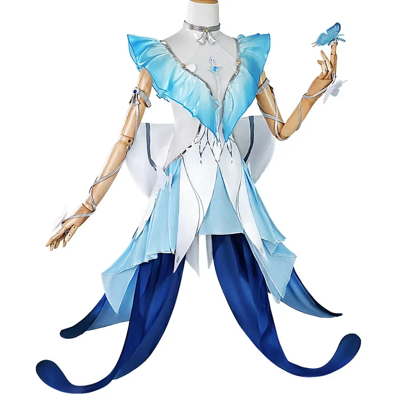 ZA01 Wuthering Waves Game The Shorekeeper Cosplay Costume Women Role Play Sexy Cute Blue Dress Uniform Wig Outfit Halloween Za0@