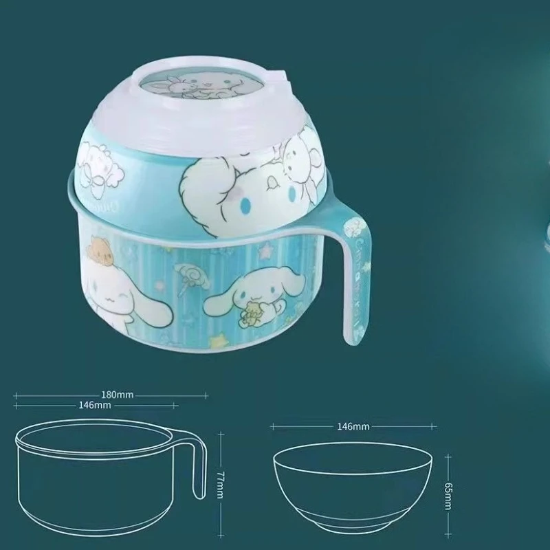 جديد مرحبا كيتي كورومي بلدي ميلودي عالية المظهر وعاء المعكرونة الفورية النوم مكتب متعددة الوظائف المحمولة وعاء الغداء مع غطاء