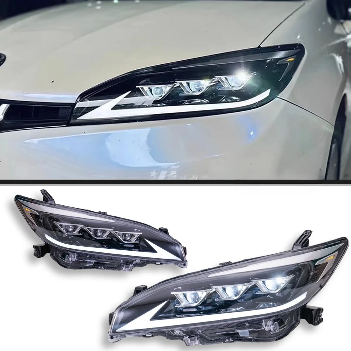 Car Headlights For Toyota Wish 2009-2015 LED Car Lamps Daytime Running Lights Dynamic Turn Signals Car Accessories