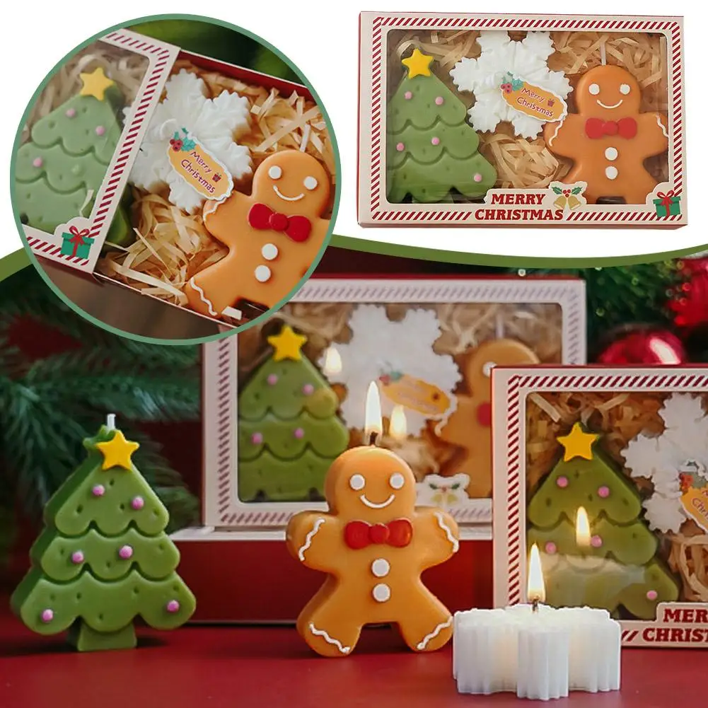 Christmas Scented Candles Gift Box Ornament Smokeless Romantic Incense Aromatherapy Candle Solid Perfume Set Atmosphere Souvenir