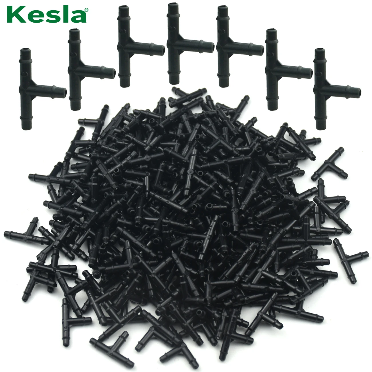 KESLA 50pcs 1/8'' Barbed 3-Way Tee Connector for 3/5mm Micro Drip Irrigation Tubing Hose Couplings Watering Pipe Garden Tools