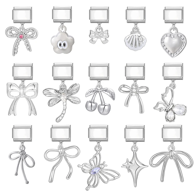 نجمة الكرز ذيل السمكة القمر القط باو قنديل البحر قلادة الإيطالية سحر ربط الفولاذ المقاوم للصدأ صالح 9 مللي متر سوار المرأة DIY بها بنفسك صنع المجوهرات #3