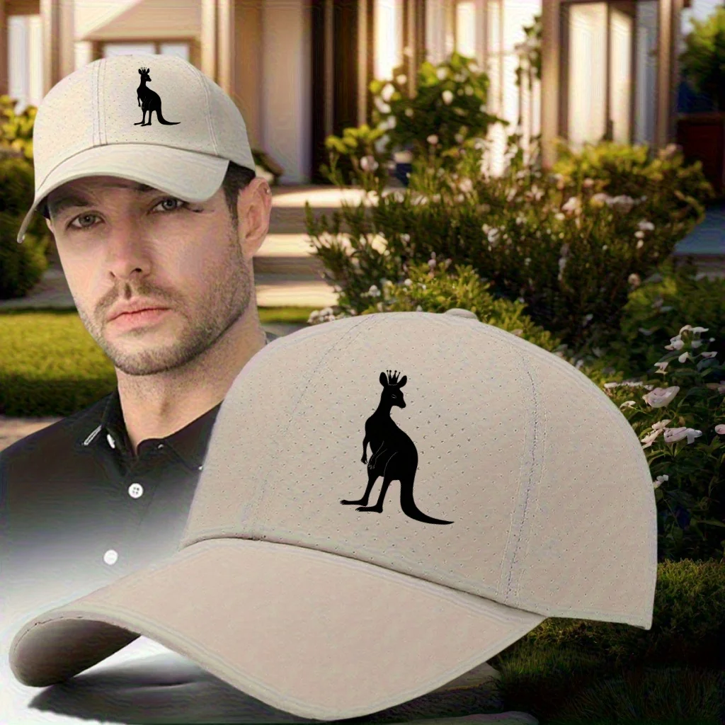 قبعة سائق الشاحنة Goodvery Crown Kangaroo المطبوعة - قبعة بوليستر خفيفة الوزن وجيدة التهوية مع قبعات الكنغر الكنغر، أغطية رأس متينة #1