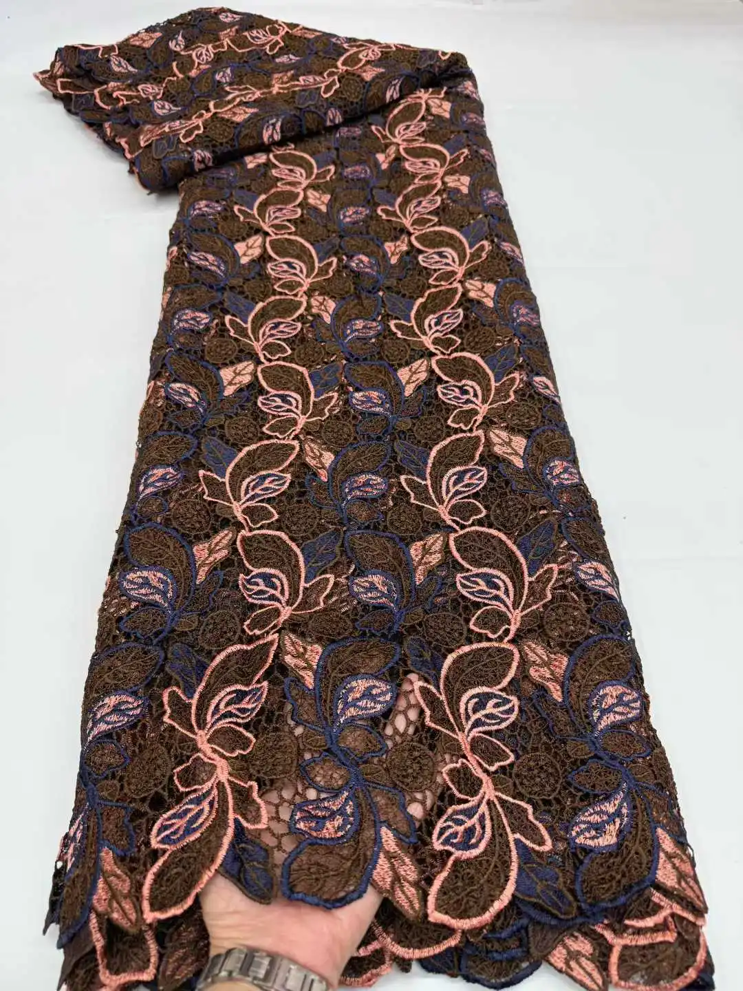 

African Lace Fabric 2026 French Embroidery Guipure Cord Lace Fabric High Quality Lace French Luxury Bridal Nigerian Wedding Sew