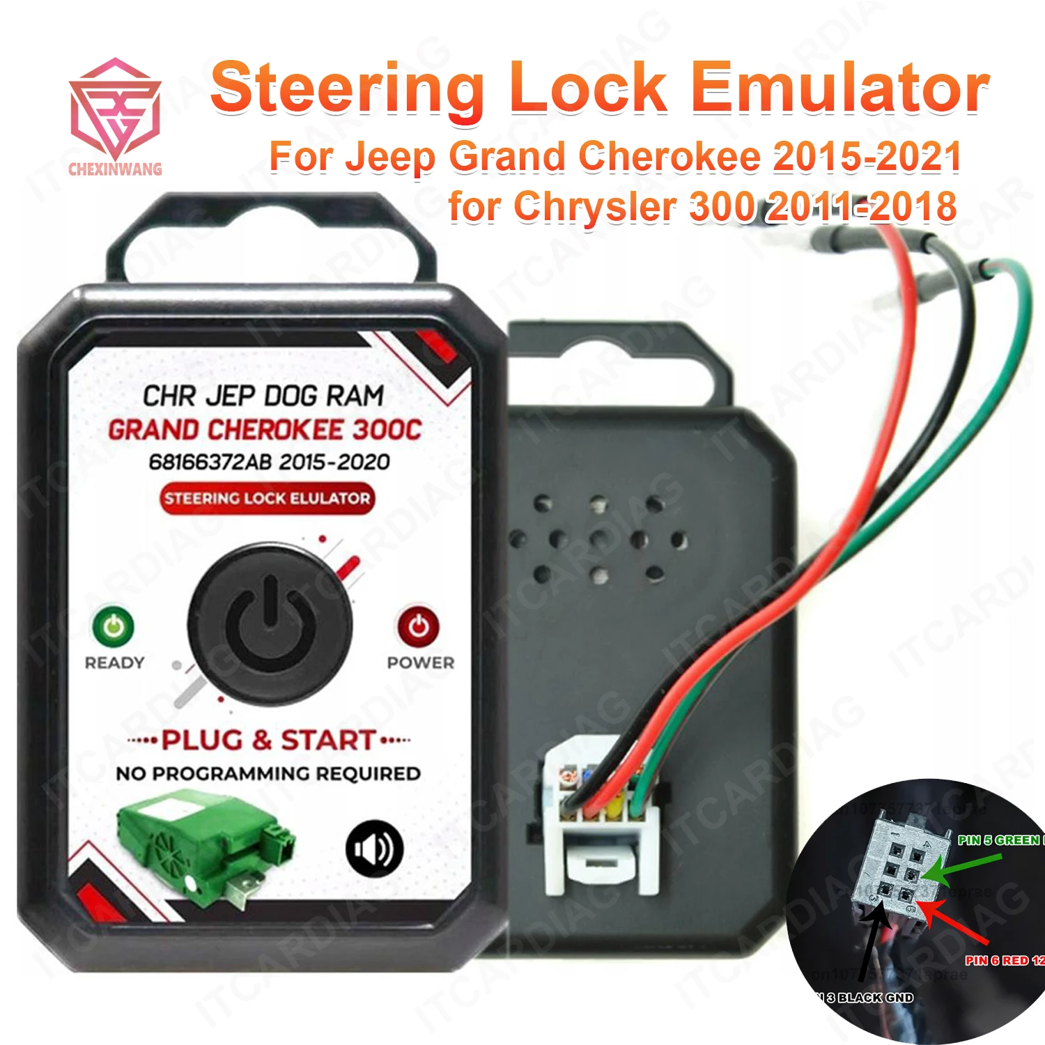 Steering Lock Simulator Emulator for Jeep Grand Cherokee 2015-2021 For Chrysler 300 2011-2018 No Programming Required