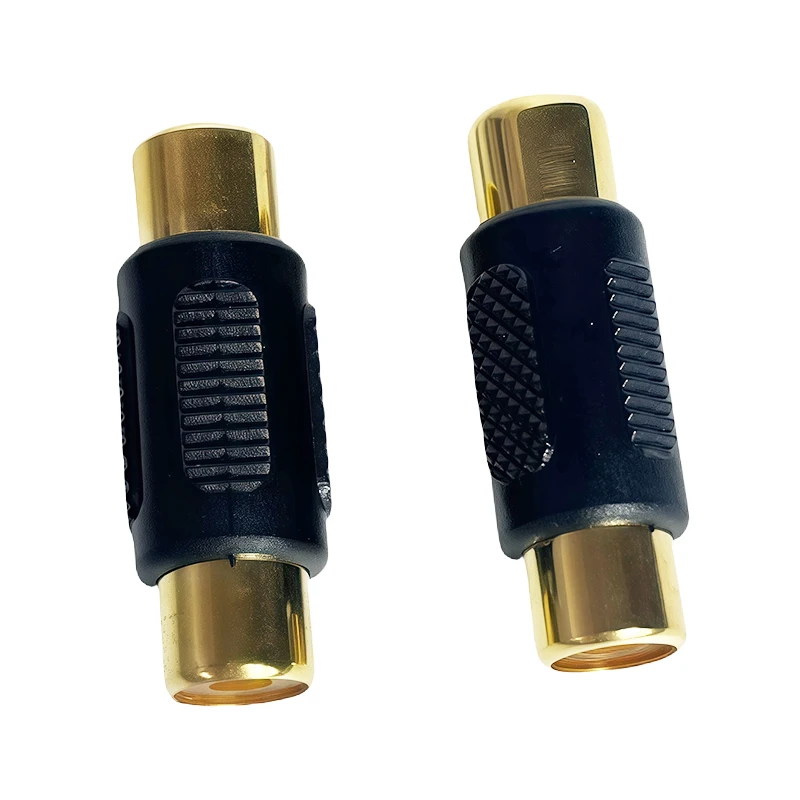 Gold-Plated Dual Female Coupler Adapter Extender RCA Female to Female Connector for Signal Audio Video