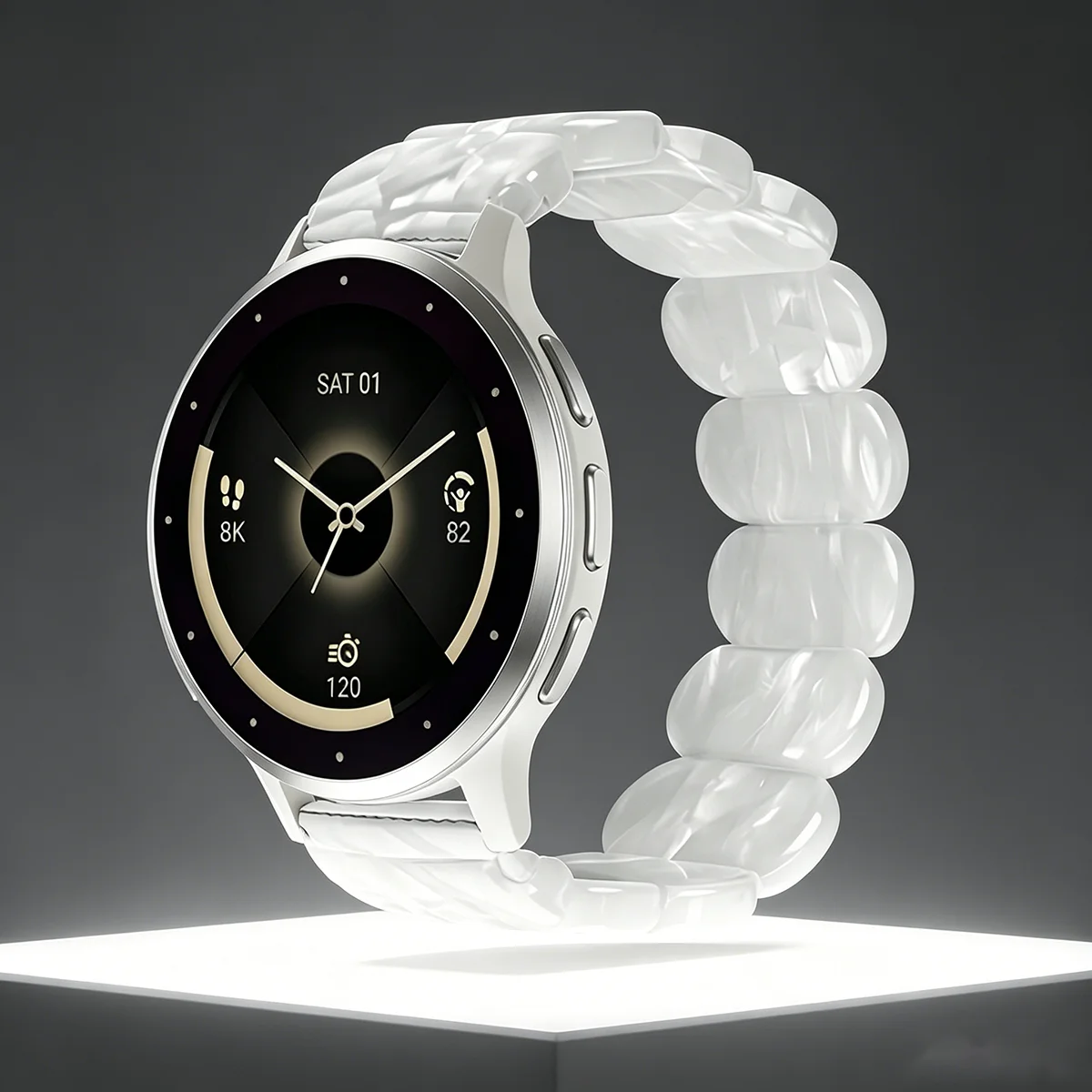18 mm elastisches Harzarmband für Garmin Venu 3S/Venu 4 41 mm/Venu 2S/Vivoactive 4S/Forerunner 265s/Casio F-91W/A158/Fossil Uhrenarmband